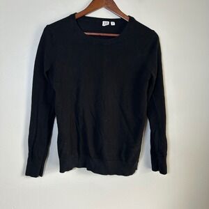 EUC Gap Sweater Crewneck Size M Black 100% Cotton Lightweight Knit